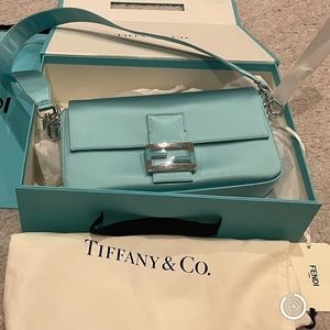 Tiffany x fendi satin medium baguette